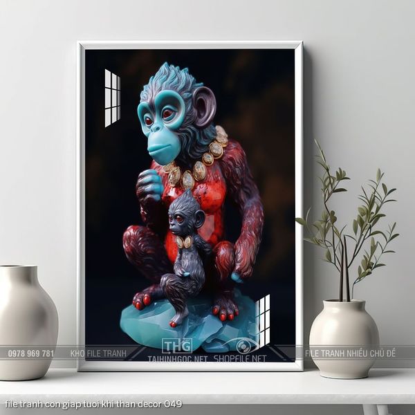 file tranh con giap tuoi khi than decor 049