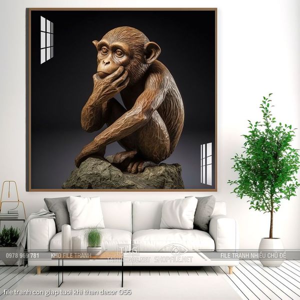file tranh con giap tuoi khi than decor 056