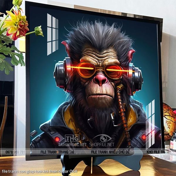 file tranh con giap tuoi khi than decor 064