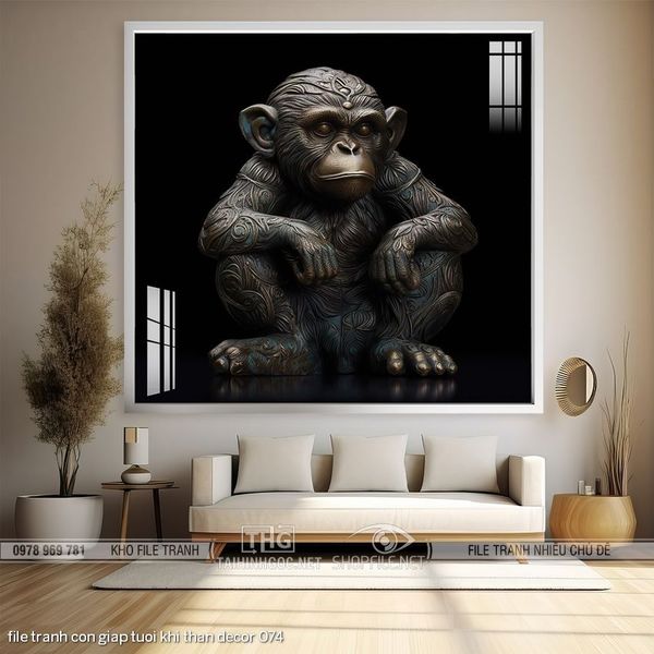 file tranh con giap tuoi khi than decor 074