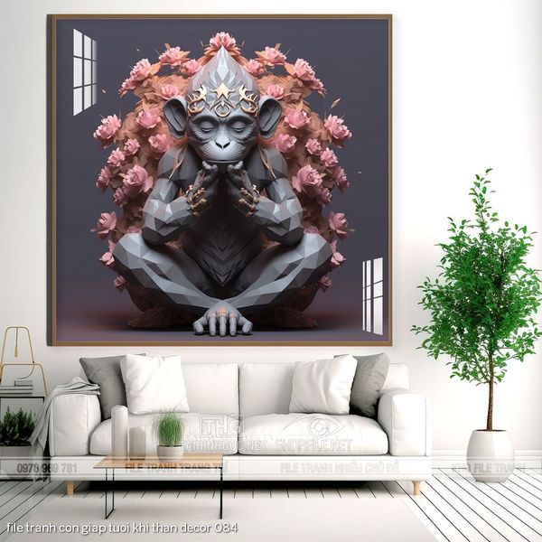file tranh con giap tuoi khi than decor 084