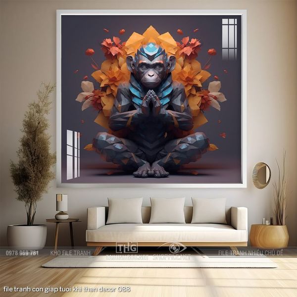 file tranh con giap tuoi khi than decor 088