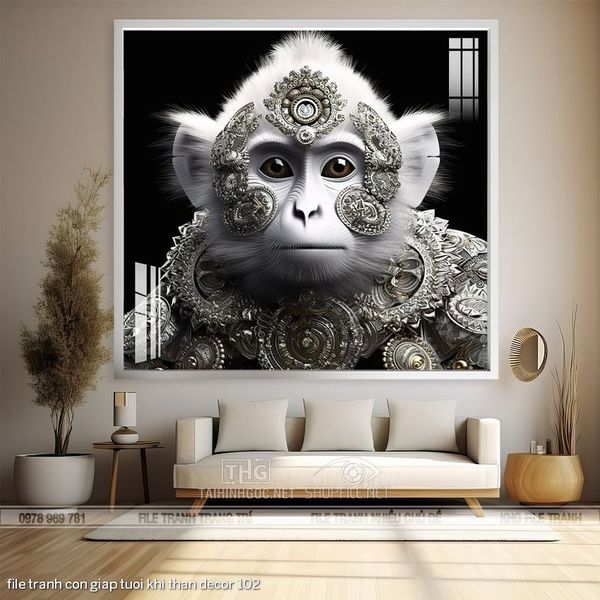 file tranh con giap tuoi khi than decor 102