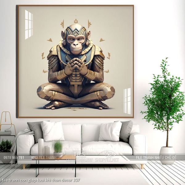 file tranh con giap tuoi khi than decor 107