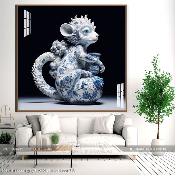 file tranh con giap tuoi khi than decor 110