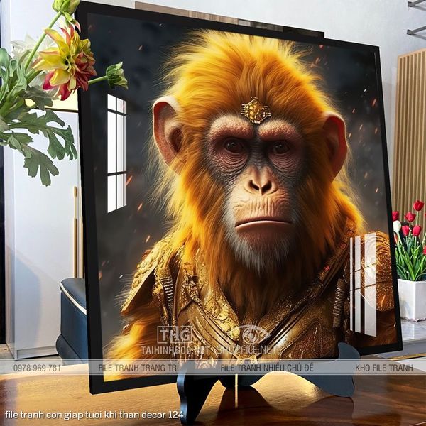 file tranh con giap tuoi khi than decor 124
