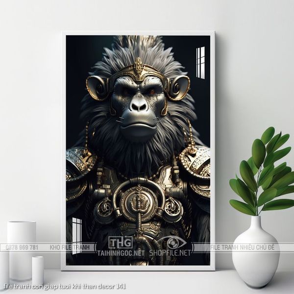 file tranh con giap tuoi khi than decor 141