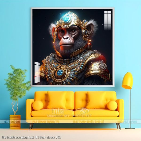 file tranh con giap tuoi khi than decor 143