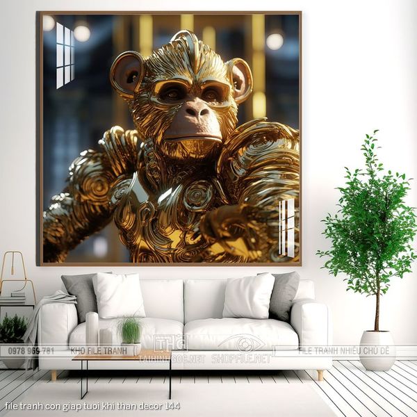 file tranh con giap tuoi khi than decor 144