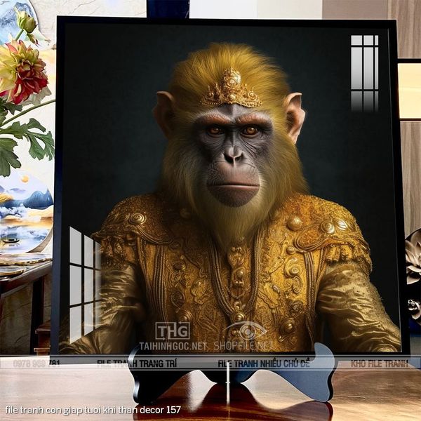 file tranh con giap tuoi khi than decor 157