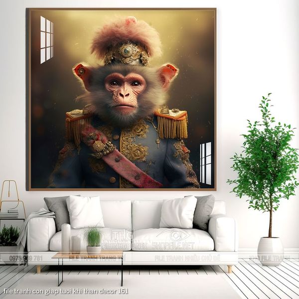 file tranh con giap tuoi khi than decor 161