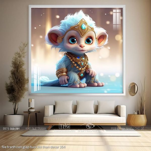 file tranh con giap tuoi khi than decor 164