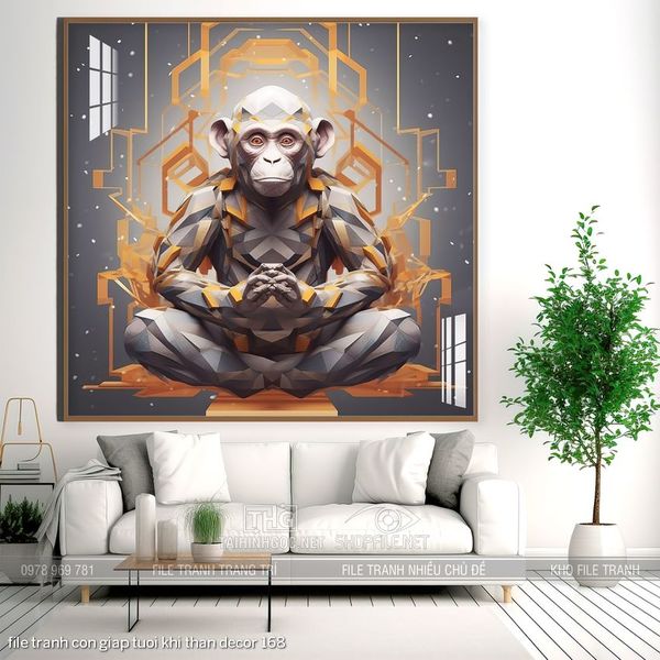 file tranh con giap tuoi khi than decor 168