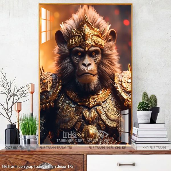 file tranh con giap tuoi khi than decor 173