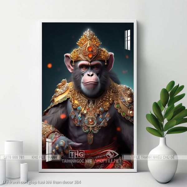 file tranh con giap tuoi khi than decor 184