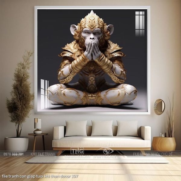 file tranh con giap tuoi khi than decor 197