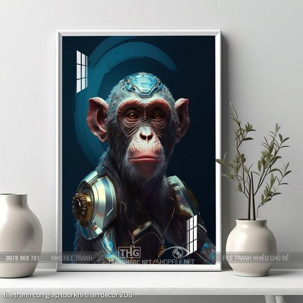 file tranh con giap tuoi khi than decor 208