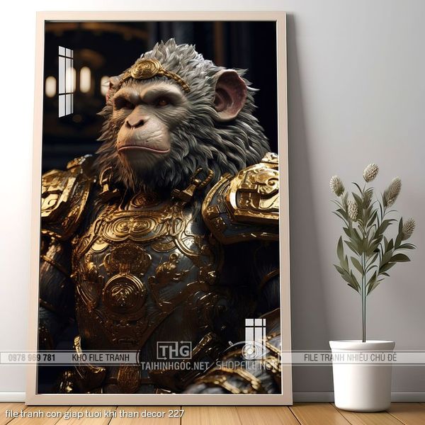 file tranh con giap tuoi khi than decor 227