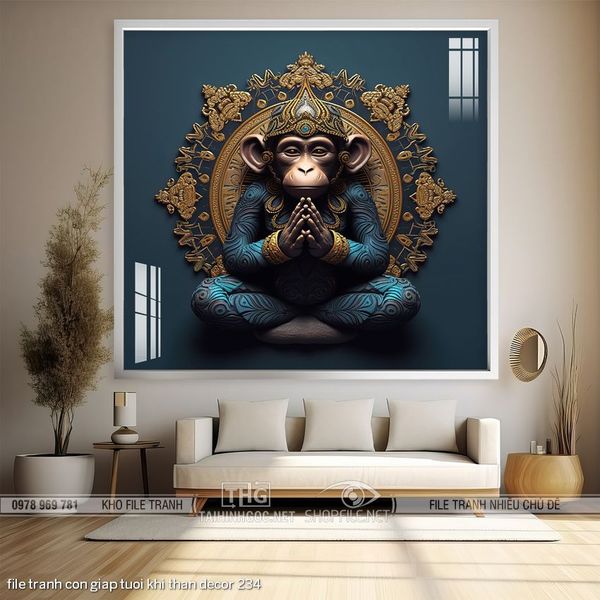 file tranh con giap tuoi khi than decor 234