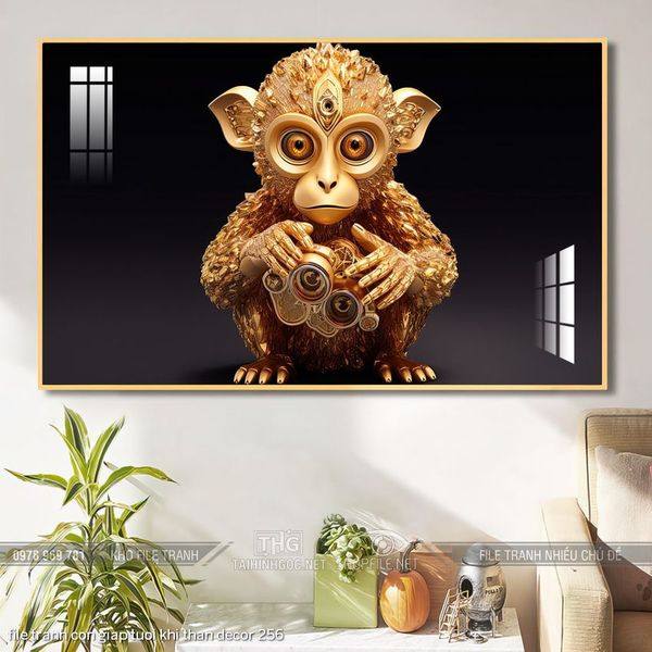 file tranh con giap tuoi khi than decor 256