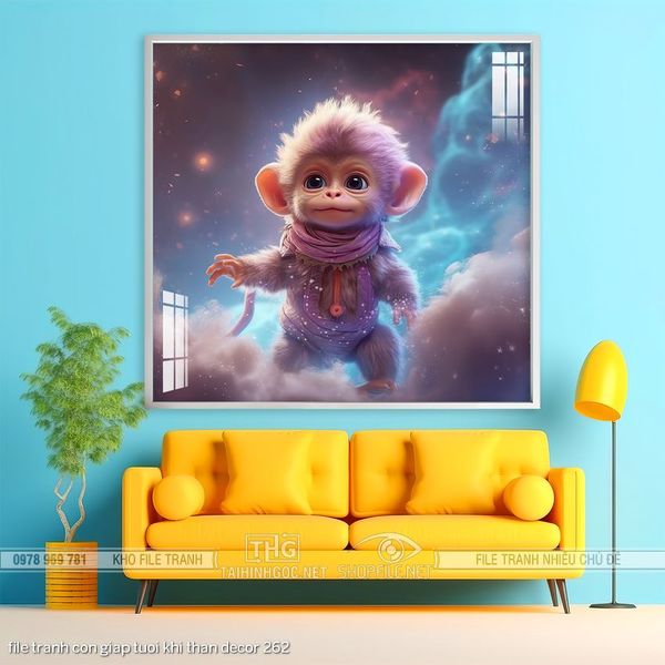 file tranh con giap tuoi khi than decor 262