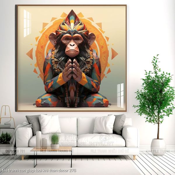 file tranh con giap tuoi khi than decor 278