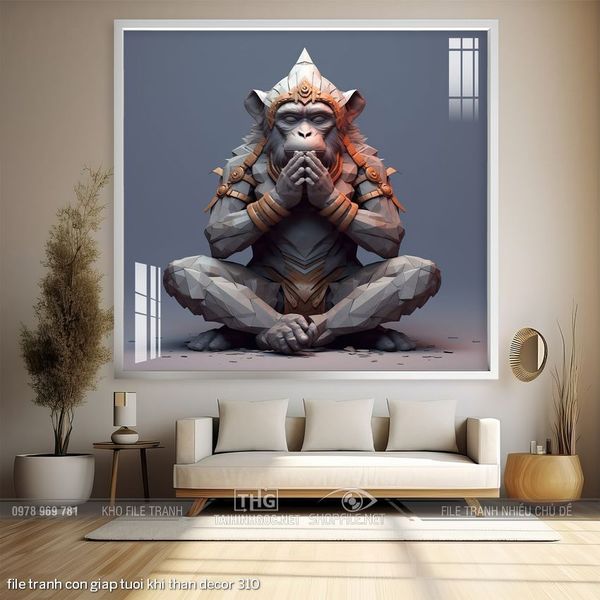 file tranh con giap tuoi khi than decor 310