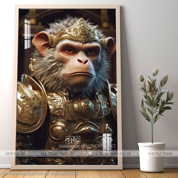 file tranh con giap tuoi khi than decor 343