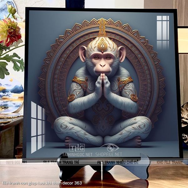 file tranh con giap tuoi khi than decor 363
