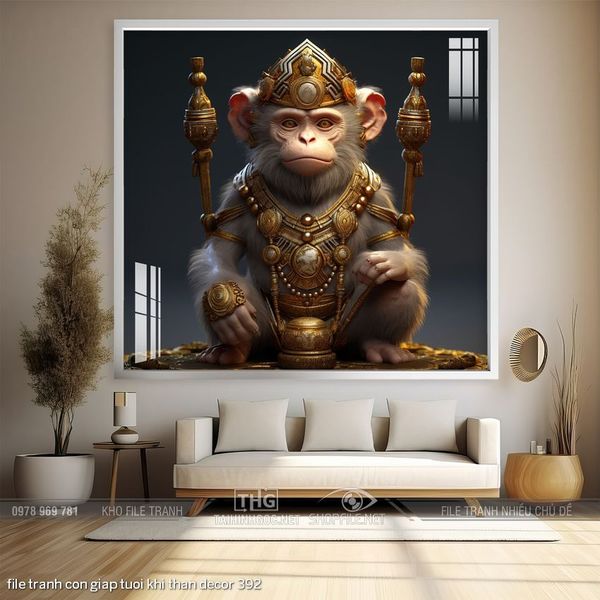 file tranh con giap tuoi khi than decor 392