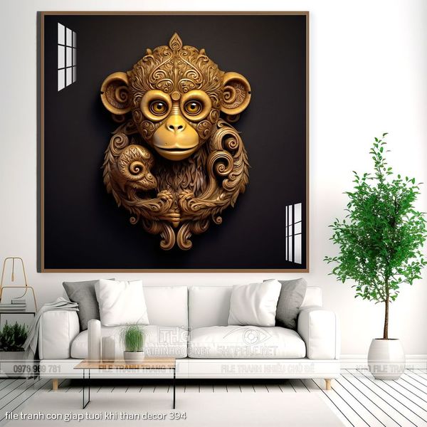 file tranh con giap tuoi khi than decor 394