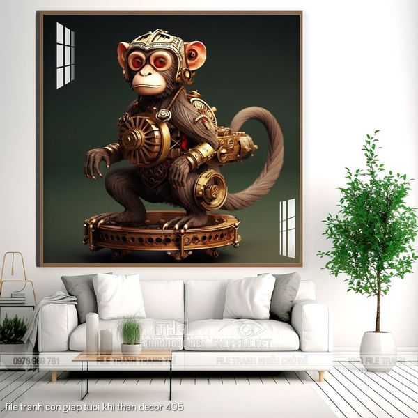 file tranh con giap tuoi khi than decor 405