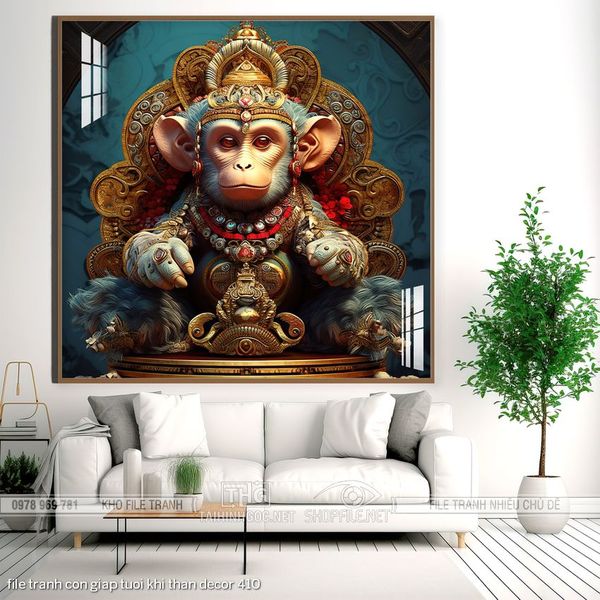file tranh con giap tuoi khi than decor 410