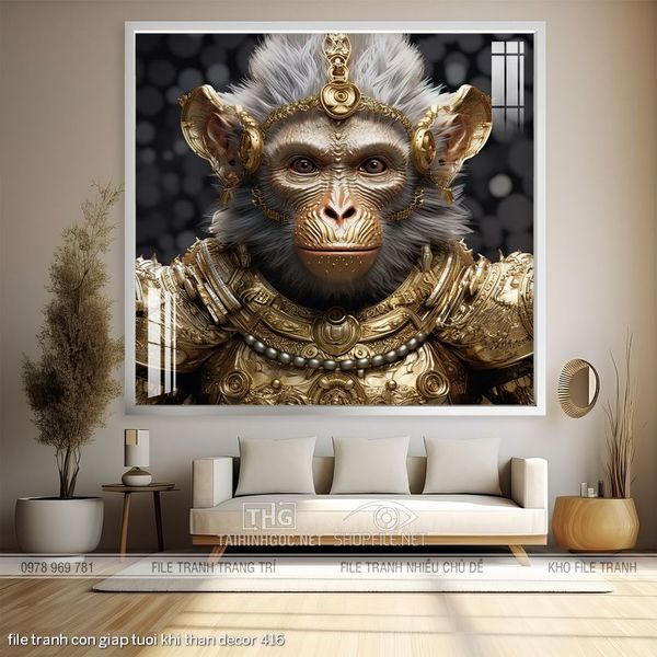 file tranh con giap tuoi khi than decor 416