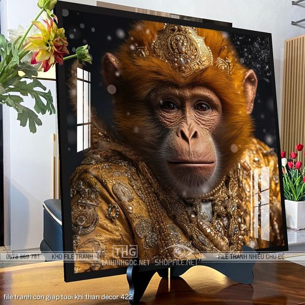 file tranh con giap tuoi khi than decor 422