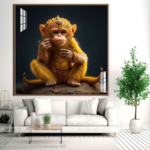 file tranh con giap tuoi khi than decor 423