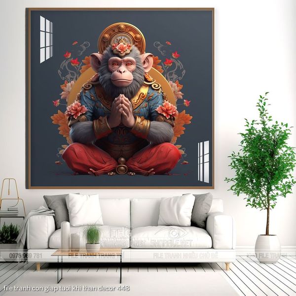 file tranh con giap tuoi khi than decor 448