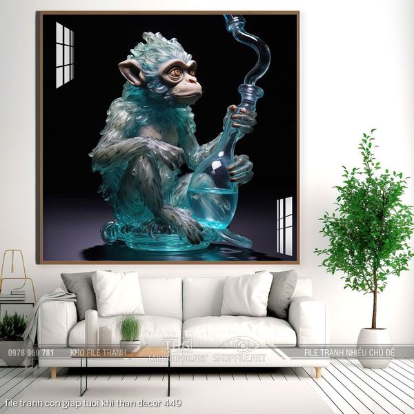 file tranh con giap tuoi khi than decor 449
