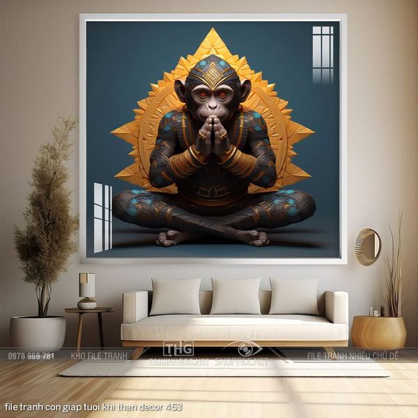 file tranh con giap tuoi khi than decor 453