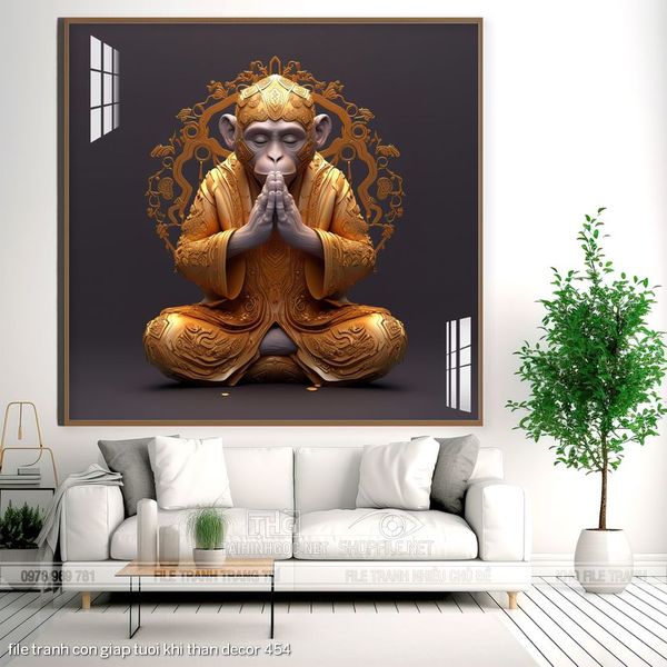 file tranh con giap tuoi khi than decor 454
