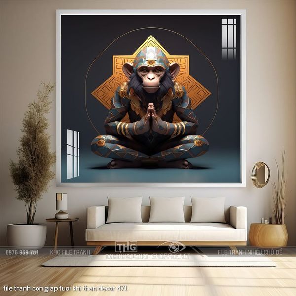 file tranh con giap tuoi khi than decor 471