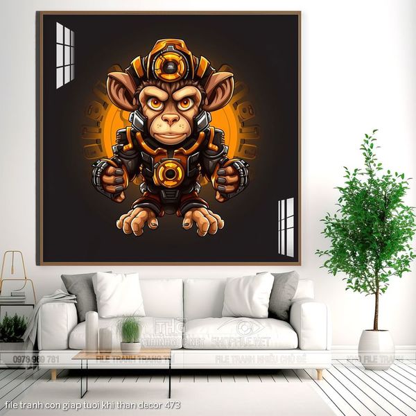 file tranh con giap tuoi khi than decor 473