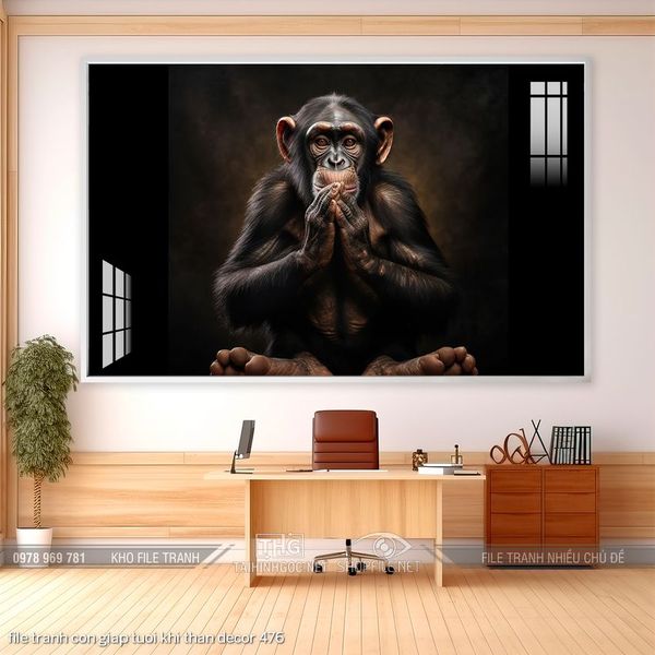 file tranh con giap tuoi khi than decor 476