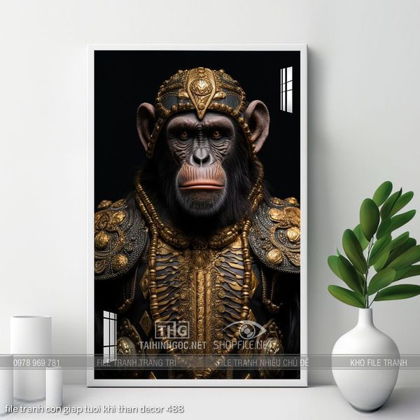 file tranh con giap tuoi khi than decor 488