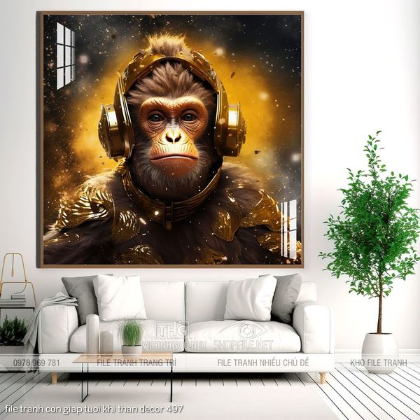 file tranh con giap tuoi khi than decor 497