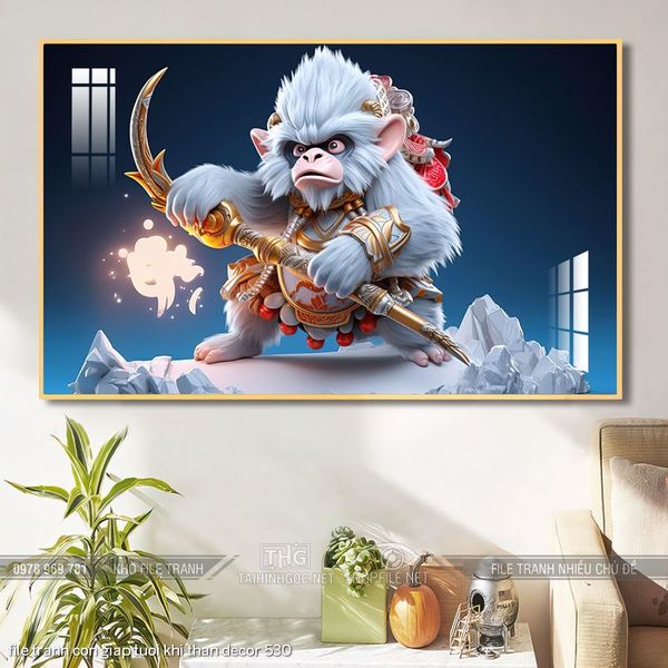 file tranh con giap tuoi khi than decor 530