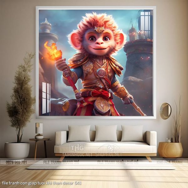 file tranh con giap tuoi khi than decor 541