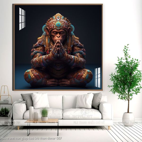 file tranh con giap tuoi khi than decor 567