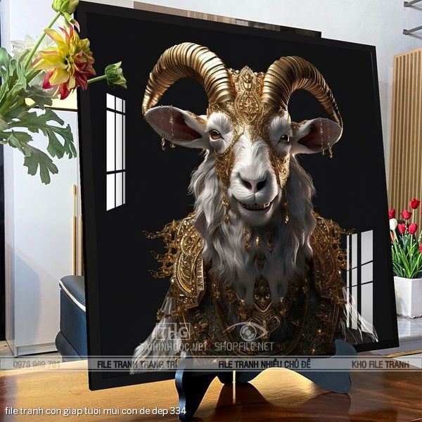 file tranh con giap tuoi mui con de dep 334