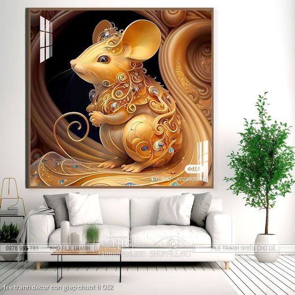 file tranh decor con giap chuot ti 012